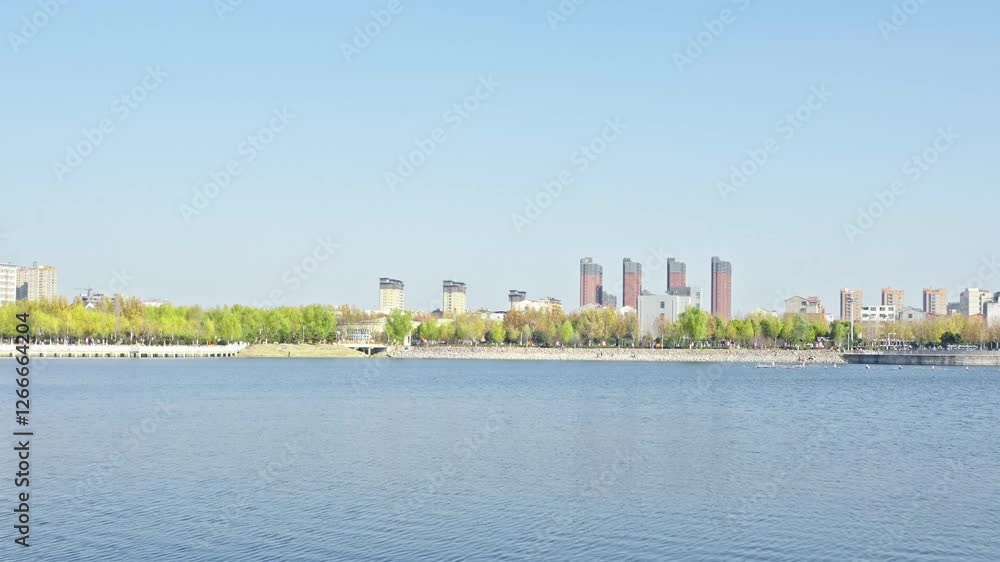 Nice city park by the lake Nice city park by the lake
