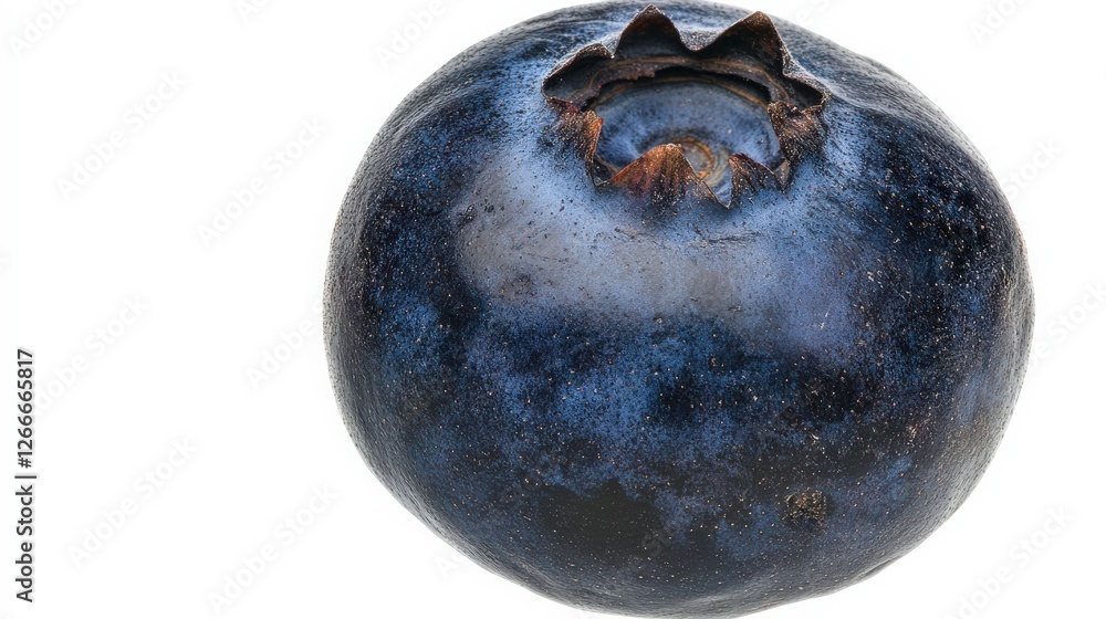 Close-Up of Isolated Raw Blueberry with Detailed Texture Close-Up of Isolated Raw Blueberry with Detailed Texture