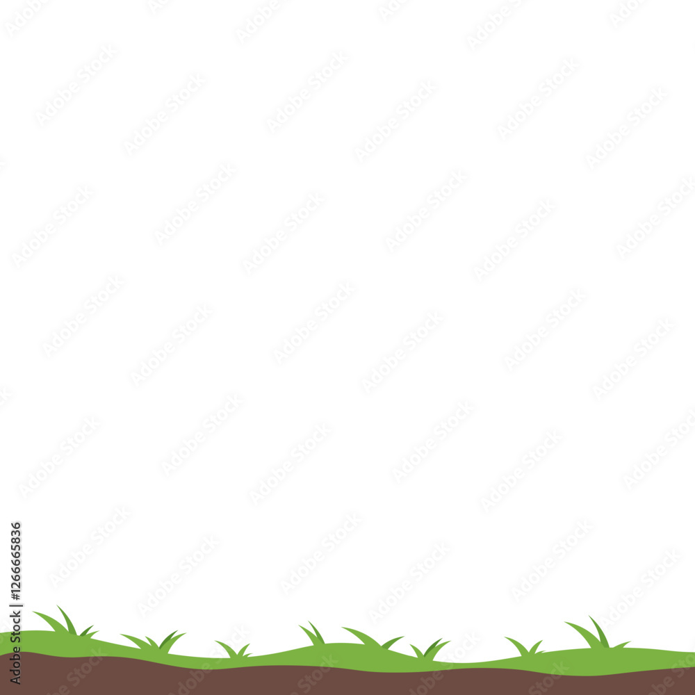 Obraz premium Grass Border Illustration