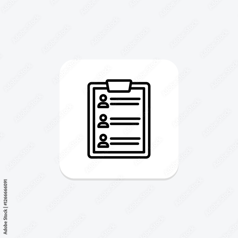 Contact List line icon, vector, pixel perfect, illustrator file Contact List line icon, vector, pixel perfect, illustrator file