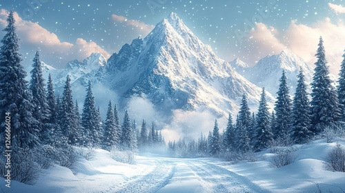 snow moutain and background,illustration --ar 16:9 --stylize 450 --v 6.1 Job ID: cc17d459-413c-4916-899e-49c69811ec7d