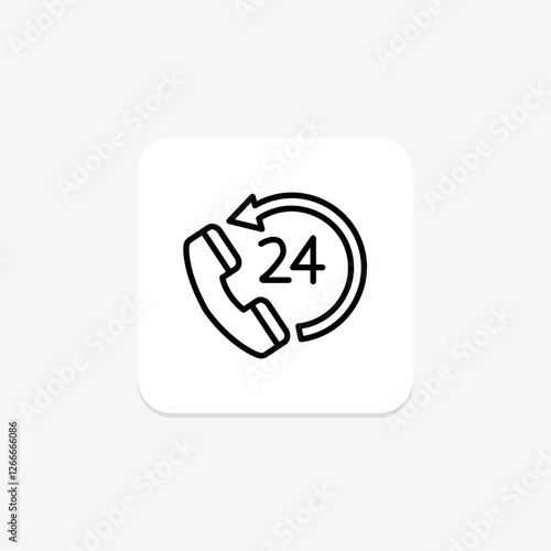 Helpline line icon, vector, pixel perfect, illustrator file photo