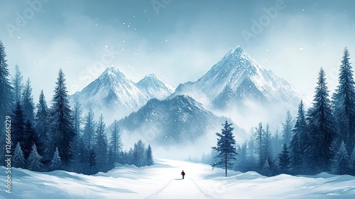 snow moutain and  background,illustration --ar 16:9 --stylize 450 --v 6.1 Job ID: cc17d459-413c-4916-899e-49c69811ec7d