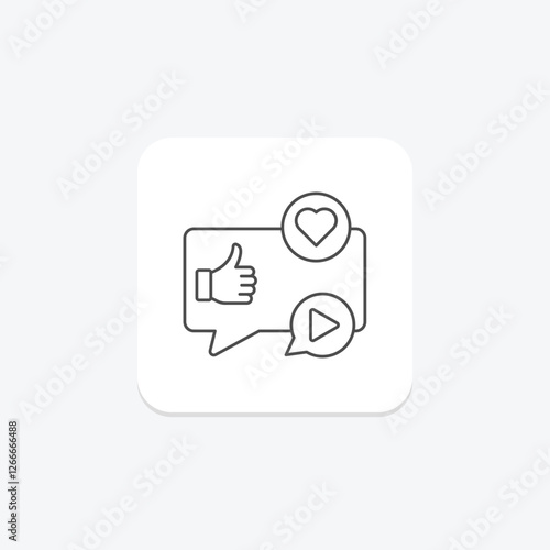 Social Media thinline icon, vector, pixel perfect, illustrator file