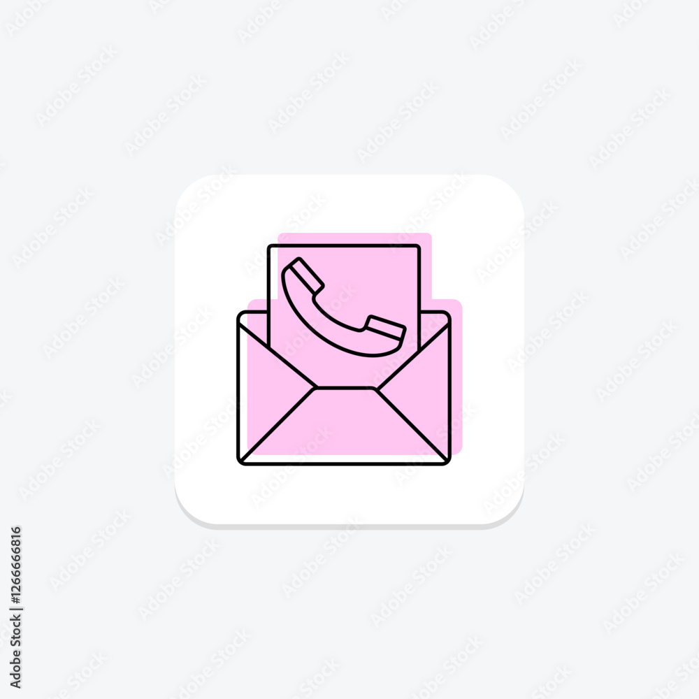Fototapeta premium Contact Us color shadow thinline icon, vector, pixel perfect, illustrator file