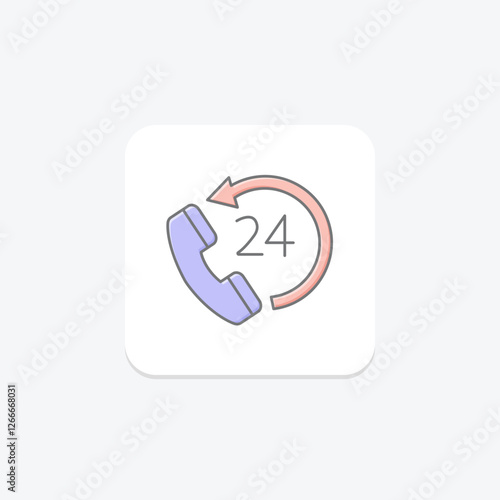 Helpline lineal color icon, vector, pixel perfect, illustrator file photo