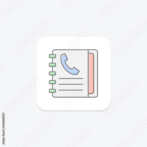 Contact Book lineal color icon, vector, pixel perfect, illustrator file photo