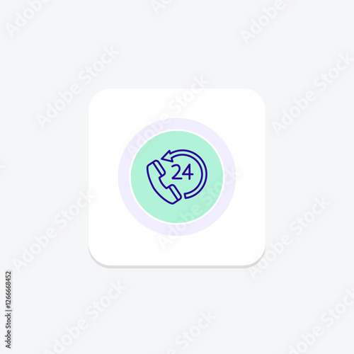 Helpline color circle icon, vector, pixel perfect, illustrator file photo