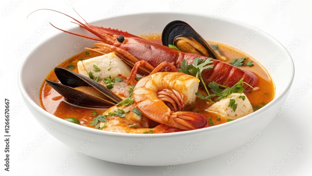 Exquisite Bouillabaisse with Large Prawns, Mussels, and Herbs Exquisite Bouillabaisse with Large Prawns, Mussels, and Herbs