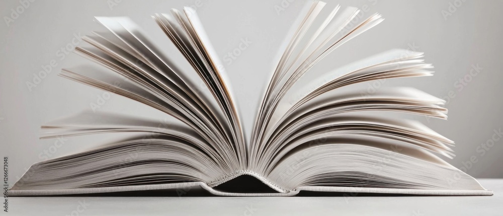 Fototapeta premium Open Book Pages on a Light Background
