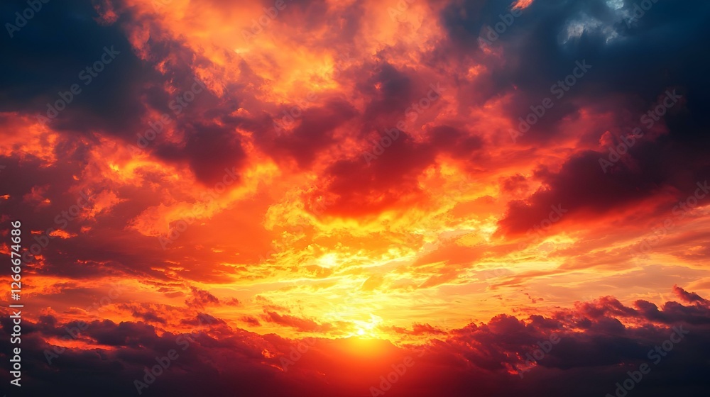 Fototapeta premium background fiery sunset dramatic power