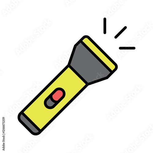 flashlight sign symbol vector flat icon	