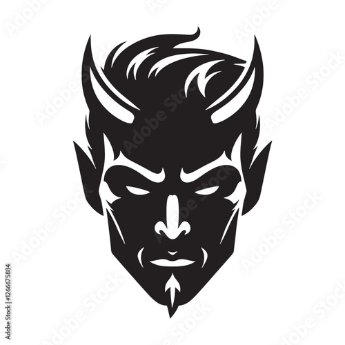 Demonic entity Devil silhouette ready to haunt the shadows - Devil illustration - Devil vector - mythical creature silhouette
