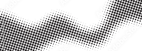 Halftone background dotted calming rhythms dynamic wave vector design illustration isolated perfect for header, banner, poster element halftone horizontal