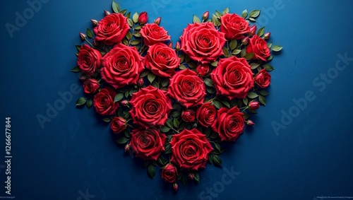 Wallpaper Mural bouquet of red roses with heart Torontodigital.ca