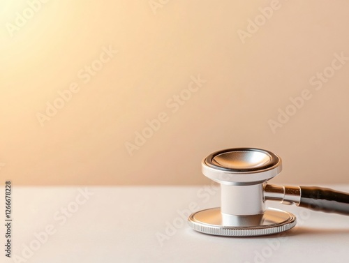 Minimalist Healthcare Visual Modern Stethoscope on Clean White Surface - Professional Medical Content and Innovative Healthcare Marketing for Enhanced Care Experience