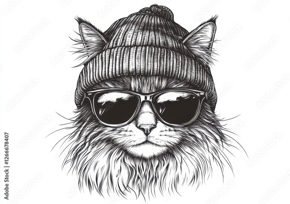 Obraz premium Stylish Cat in Sunglasses