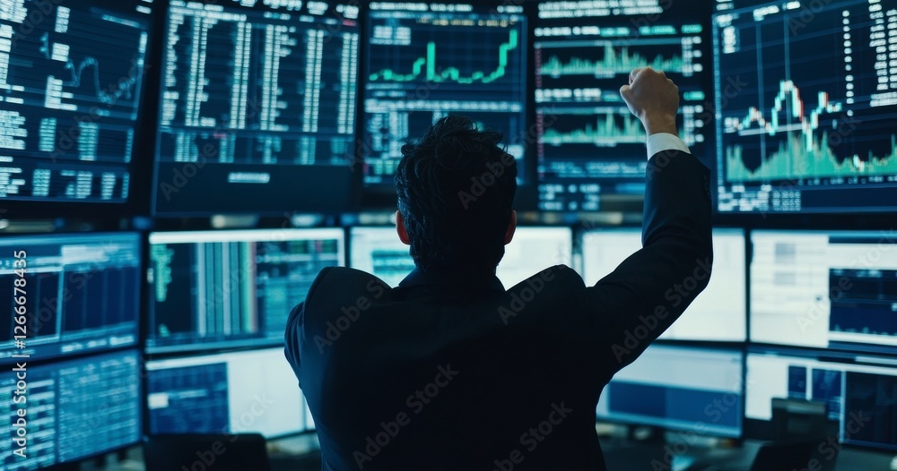 Trader Excited by Market Surge Trader Excited by Market Surge