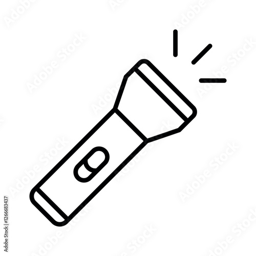 flashlight sign symbol vector flat icon	