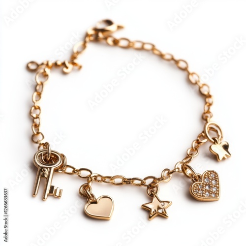 Wallpaper Mural dainty charm bracelet with miniature keys hearts Torontodigital.ca