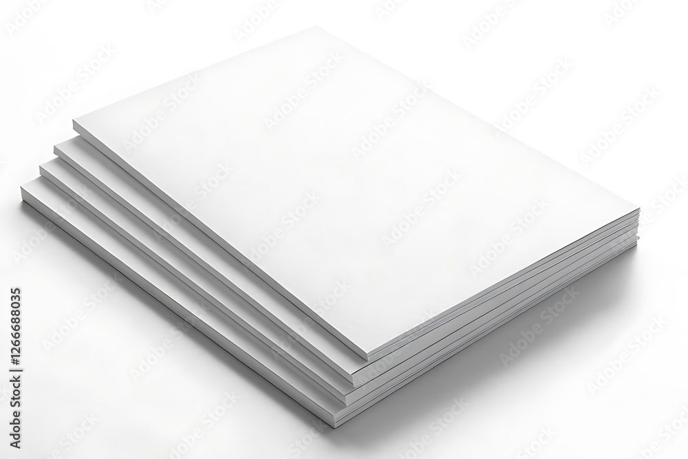 Stack of Blank White Paper Mock Up