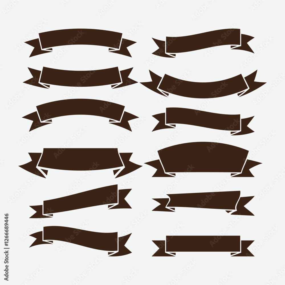 Set different flat vector ribbons banners isolated on white background. Set different flat vector ribbons banners isolated on white background.