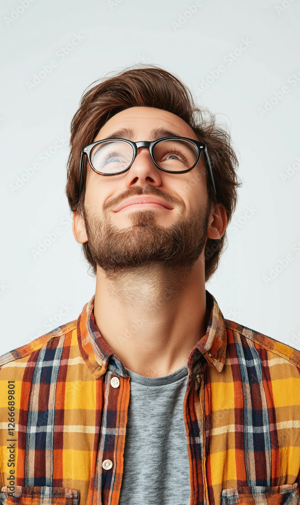 Obraz premium Man Standing On A White Background