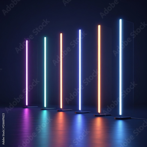 Wallpaper Mural For web banners, 3D-rendered RGB neon lights on a dark background Torontodigital.ca