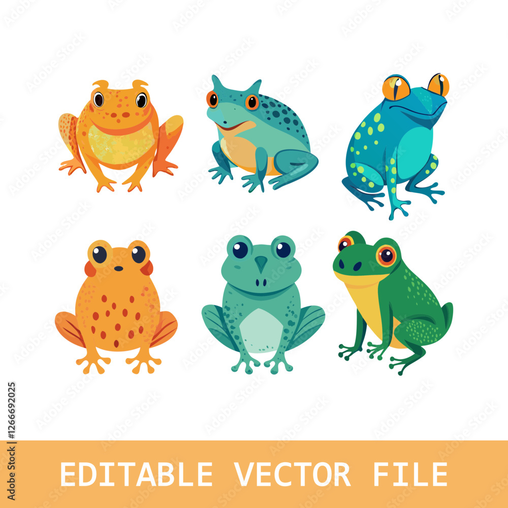 Obraz premium frog set icon logo