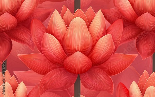 Wallpaper Mural Close-up of vibrant red lotus flowers. Torontodigital.ca