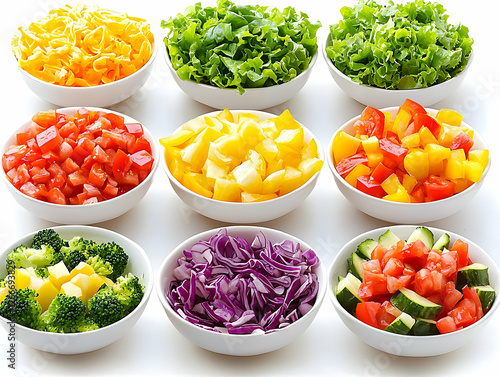 Colorful Chopped Salad Ingredients photo