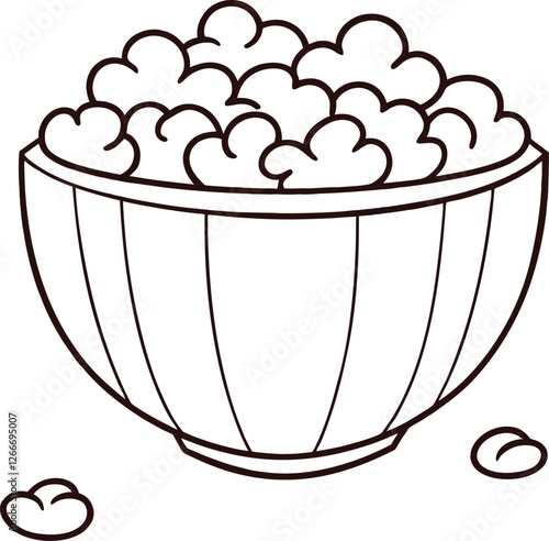 Delicious Buttery Popcorn in a Wooden Bowl Snack Treat