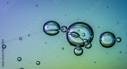 water drops on blue background