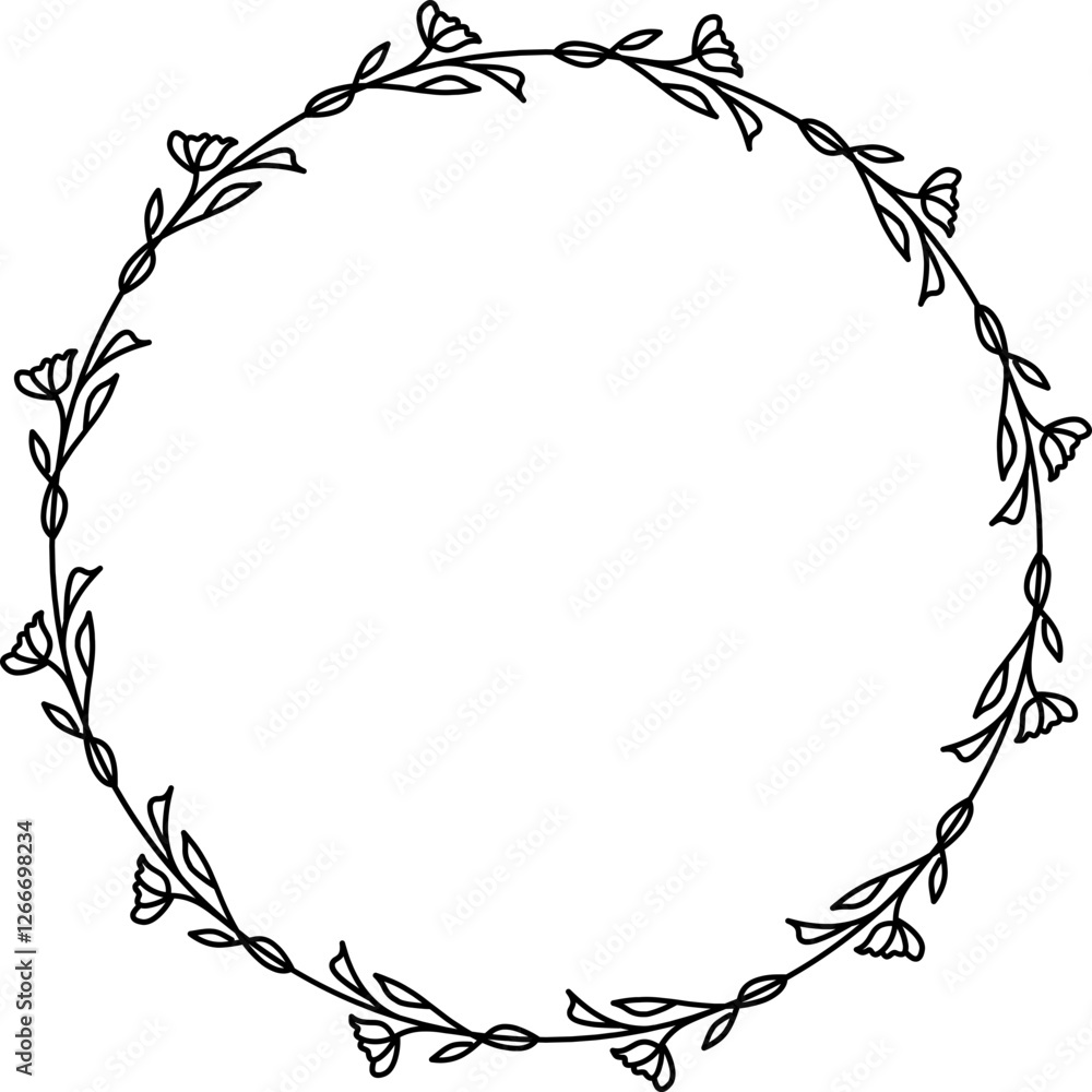 Obraz premium Wreath Floral Circle
