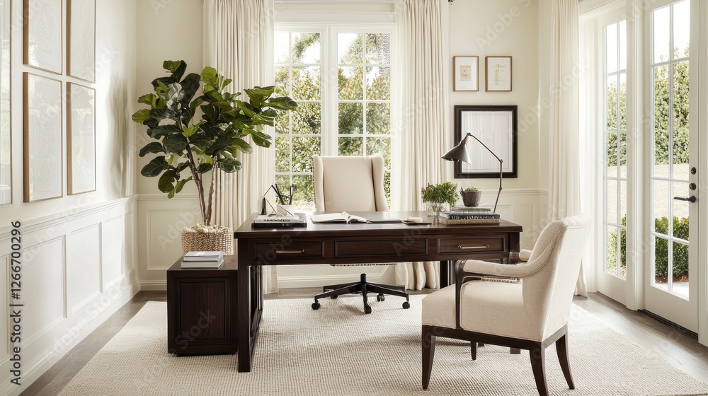Fototapeta premium Elegant Home Office Interior Design