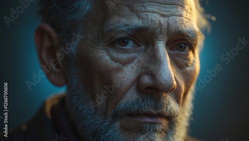 Weight of Responsibility and Wisdom in Dramatic Lighting.