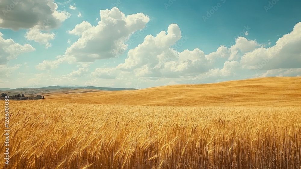 Obraz premium Golden Wheat Field Scene