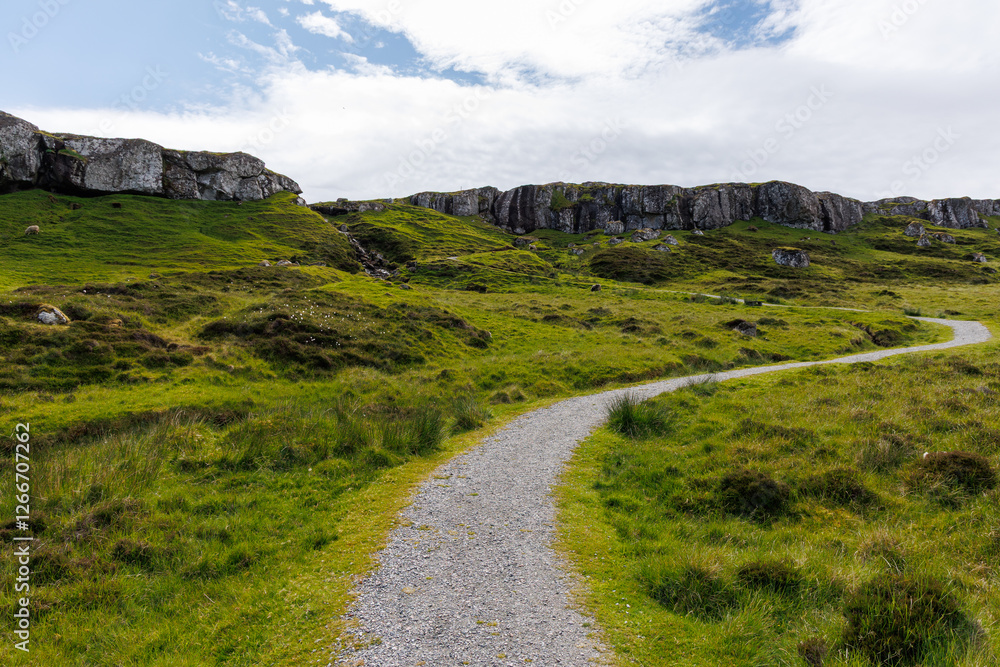 Fototapeta premium Walking path in Faroe islands