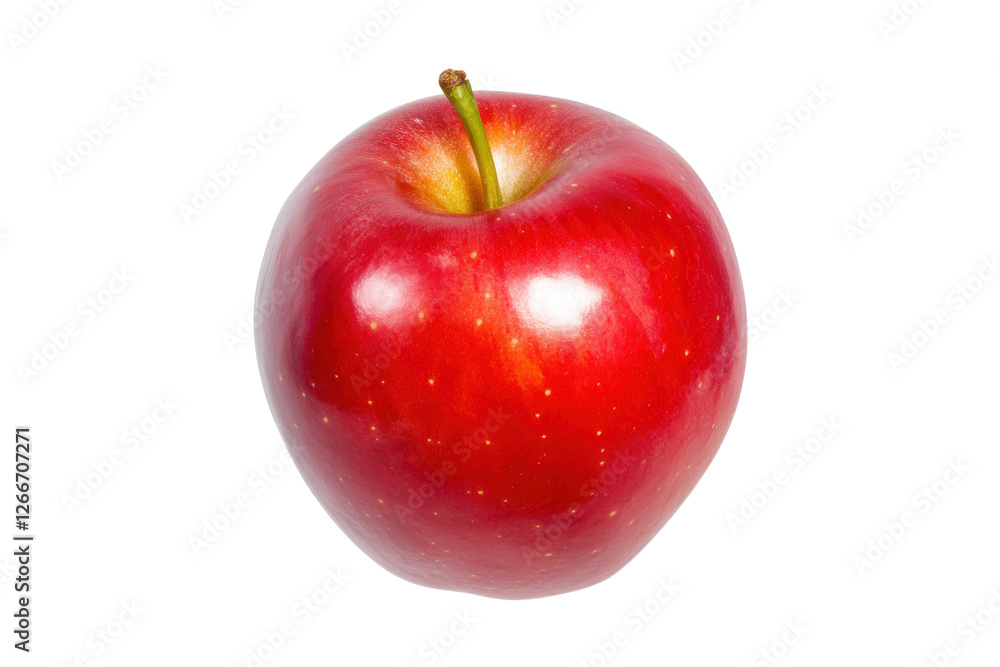 Fresh Red Apple Isolated on Transparent Background with Shiny Surface and Natural Glare Fresh Red Apple Isolated on Transparent Background with Shiny Surface and Natural Glare