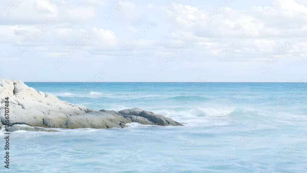 Obraz premium Ocean Breeze – A mix of pale turquoise and sky blue, evoking the fresh sea air