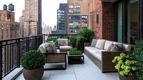 Luxury City Balcony Oasis: A Tranquil Retreat Amidst the Urban Skyline