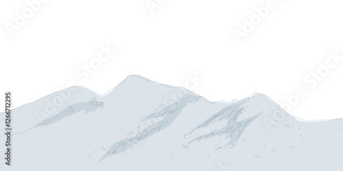 Architectural Drawings, Minimal style cad mountain vector