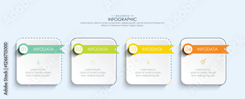 Infographic template 4 option process or step for business	