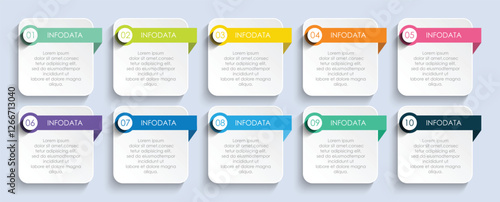 Infographic template 10 option process or step for business	