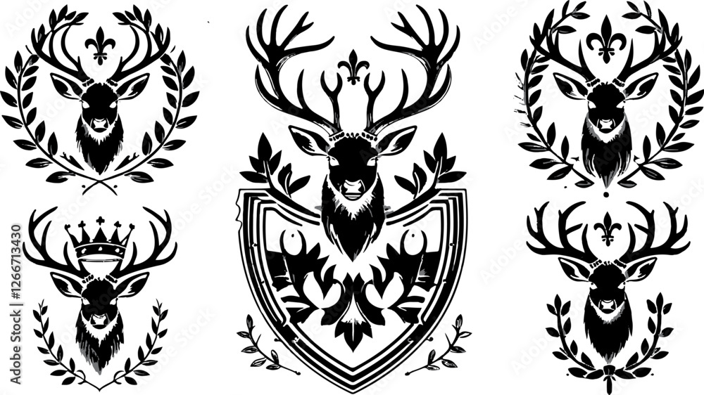 Obraz premium a Deer Crest design, often used as a logo or emblem