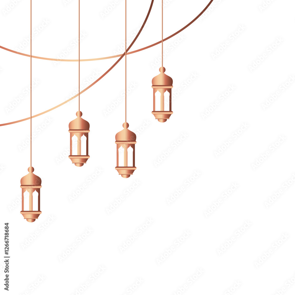 Obraz premium Elegant Hanging Lanterns Graphic Design