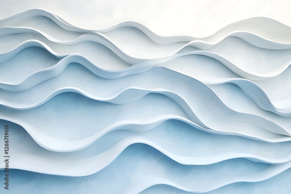 Fototapeta premium Abstract blue wave on a white background.