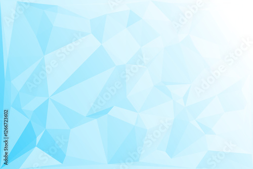 The polygon background is light blue with subtle gradations. Minimalist modern design, suitable for presentations or web design.