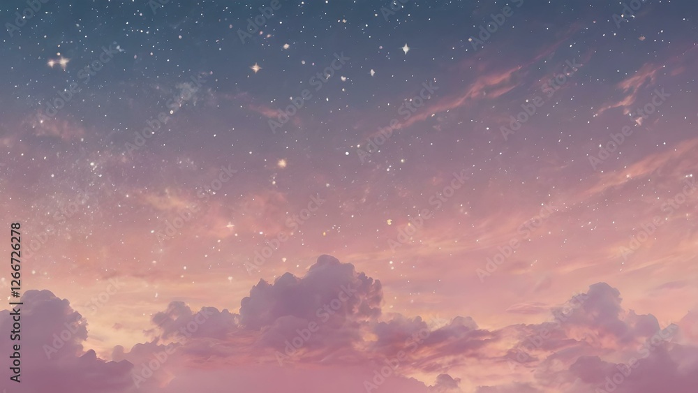 Dreamy Pastel Sky with Sparkling Stars and Soft Pink Hues, Perfect for Aesthetic Desktop Wallpaper Dreamy Pastel Sky with Sparkling Stars and Soft Pink Hues, Perfect for Aesthetic Desktop Wallpaper