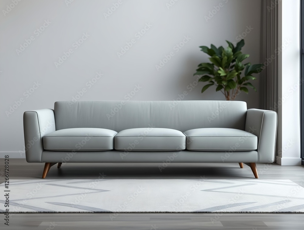 minimalist sofa in light gray fabric, smooth, clean design, rounded edges, subtle seam, curved,armrests, soft lighting, bokeh background, sharp subject focus, wide,angle view minimalist sofa in light gray fabric, smooth, clean design, rounded edges, subtle seam, curved,armrests, soft lighting, bokeh background, sharp subject focus, wide,angle view